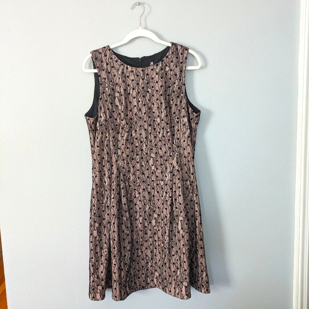 NWOT JW Jason Wu Cocktail Dress wedding guess dress lace black pink XL